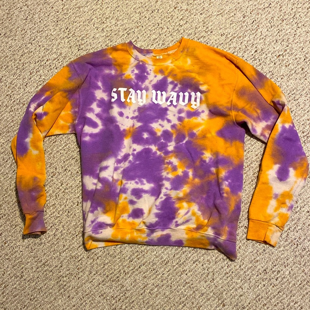 Stay wavy tie dye sweatshirt